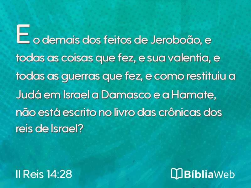 II Reis 14:28 em imagem para compartilhar