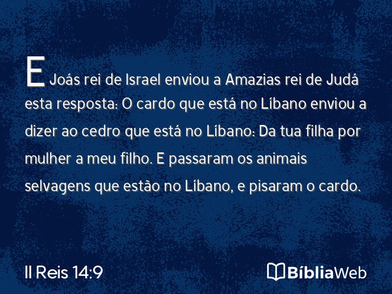 II Reis 14:9 em imagem para compartilhar