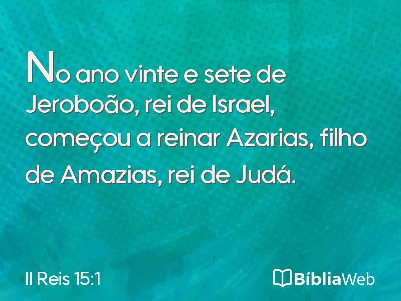 II Reis 15:1 em imagem para compartilhar