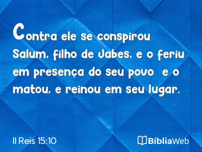 II Reis 15:10 em imagem para compartilhar