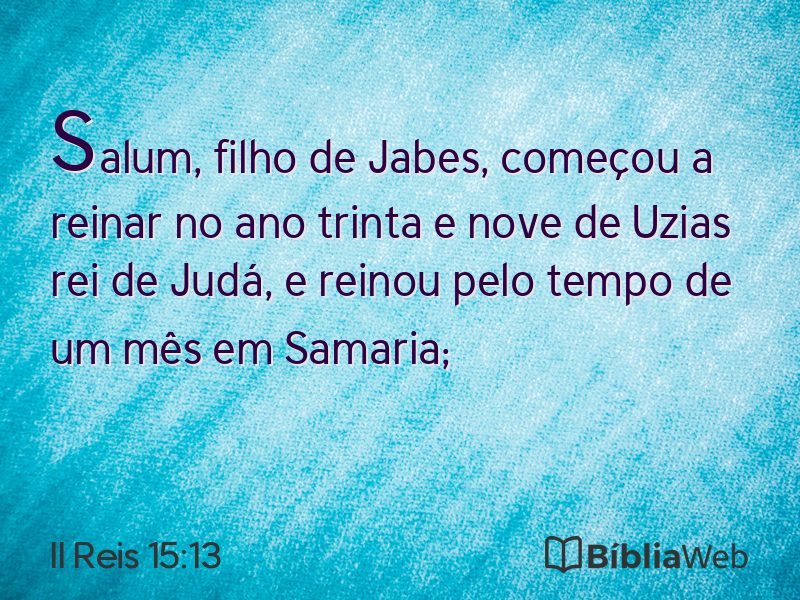 II Reis 15:13 em imagem para compartilhar