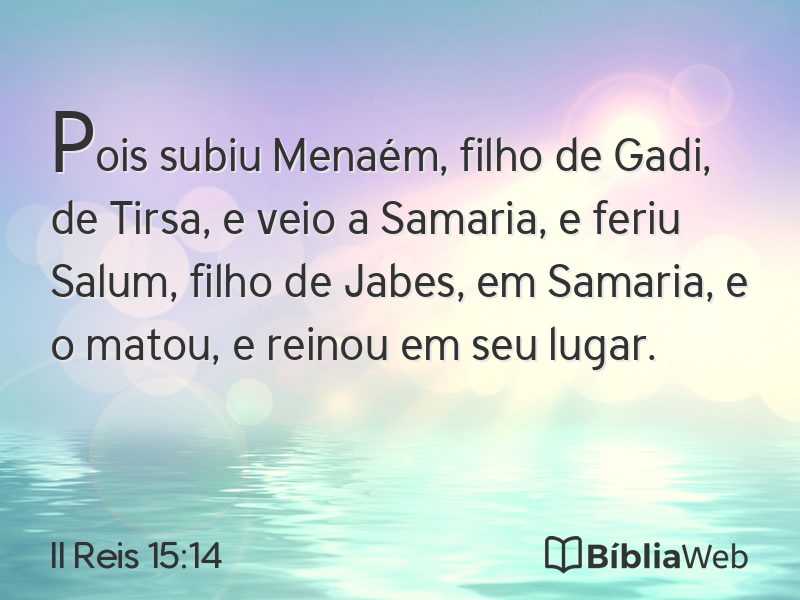 II Reis 15:14 em imagem para compartilhar