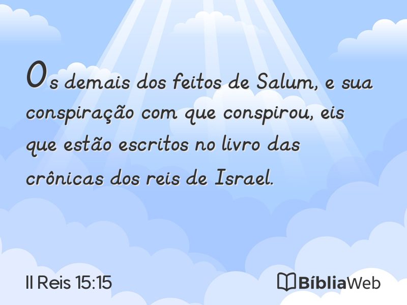 II Reis 15:15 em imagem para compartilhar