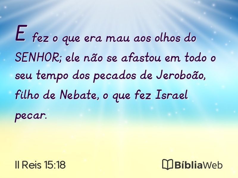 II Reis 15:18 em imagem para compartilhar