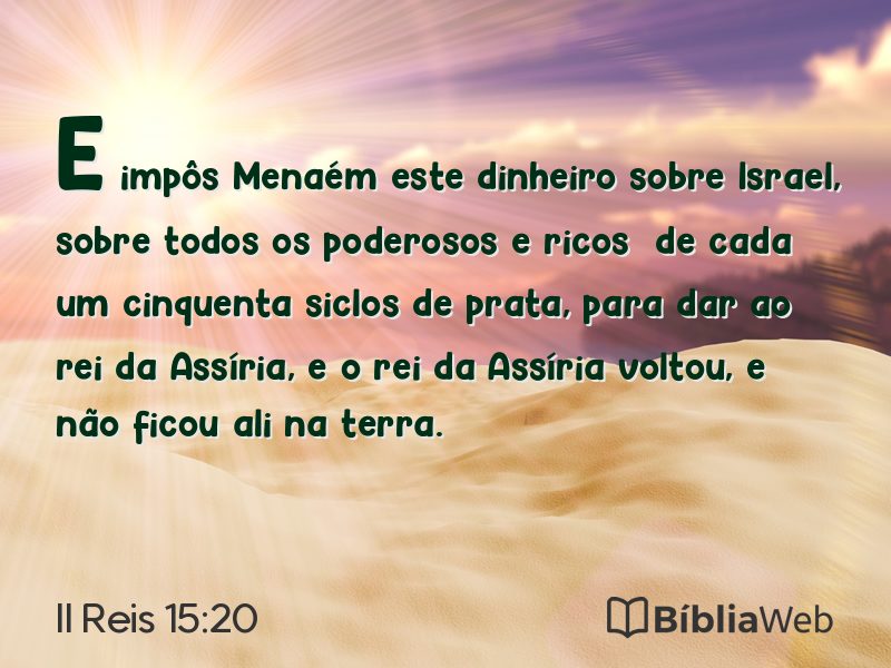 II Reis 15:20 em imagem para compartilhar