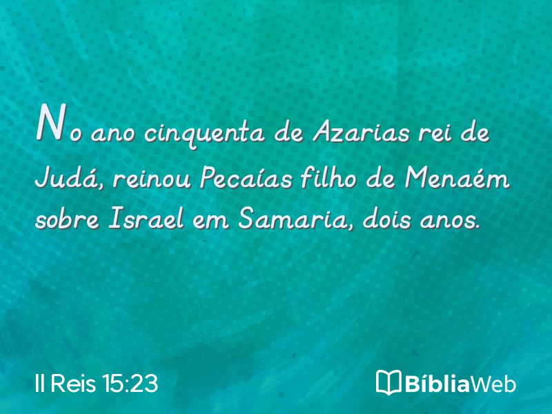 II Reis 15:23 em imagem para compartilhar