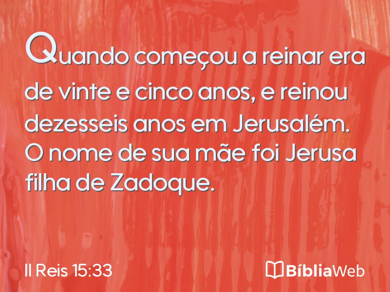 II Reis 15:33 em imagem para compartilhar