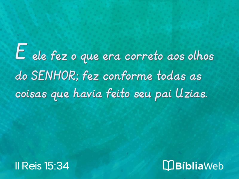 II Reis 15:34 em imagem para compartilhar