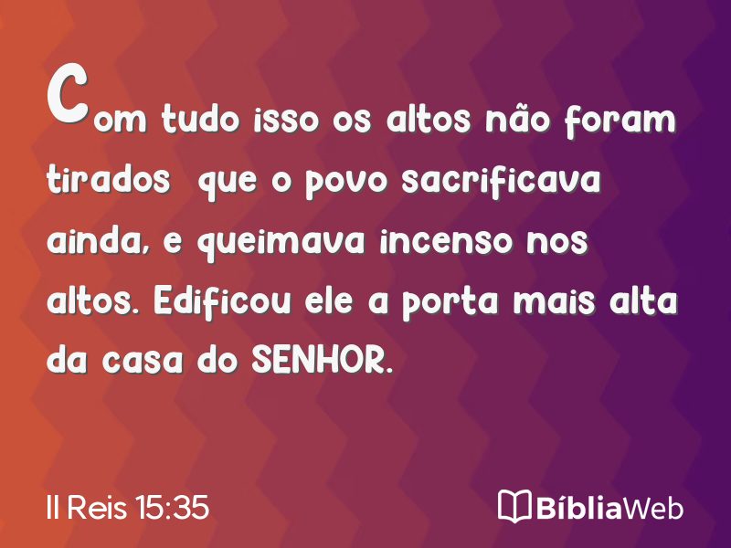 II Reis 15:35 em imagem para compartilhar