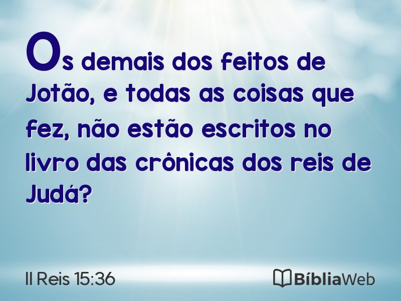 II Reis 15:36 em imagem para compartilhar