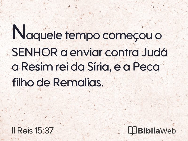 II Reis 15:37 em imagem para compartilhar