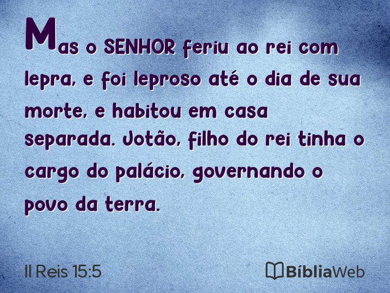 II Reis 15:5 em imagem para compartilhar