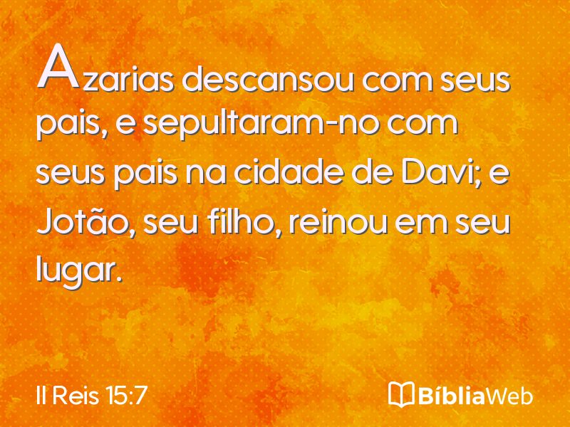 II Reis 15:7 em imagem para compartilhar
