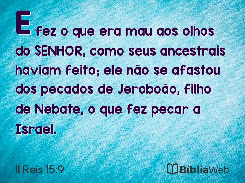 II Reis 15:9 em imagem para compartilhar