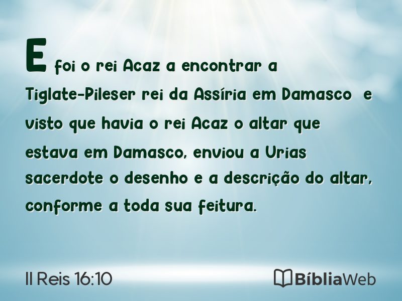 II Reis 16:10 em imagem para compartilhar