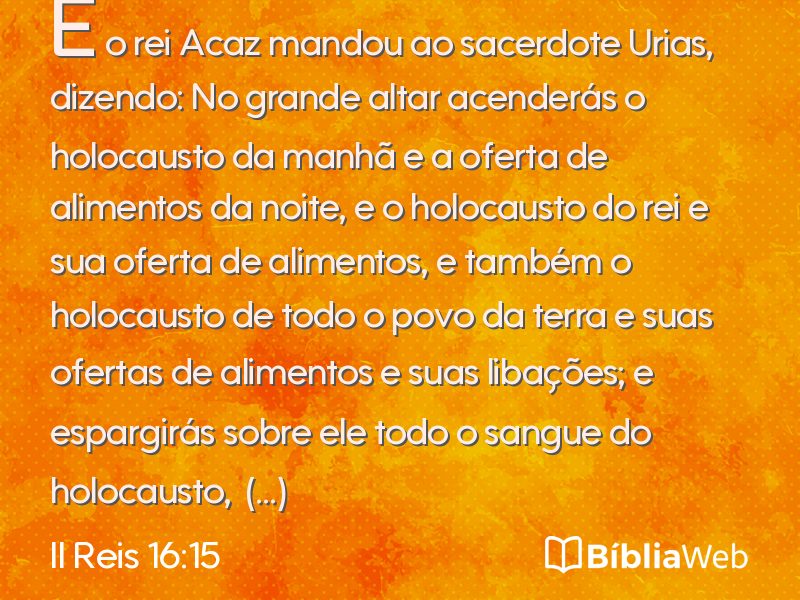 II Reis 16:15 em imagem para compartilhar