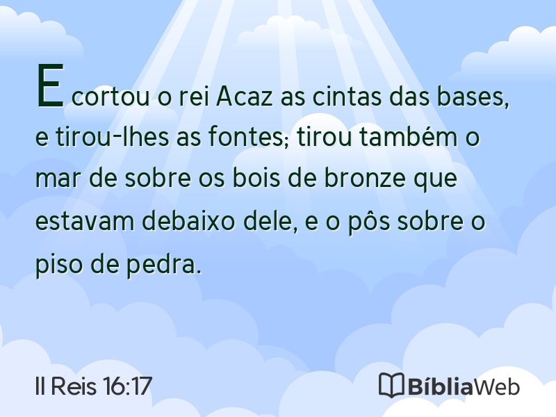 II Reis 16:17 em imagem para compartilhar