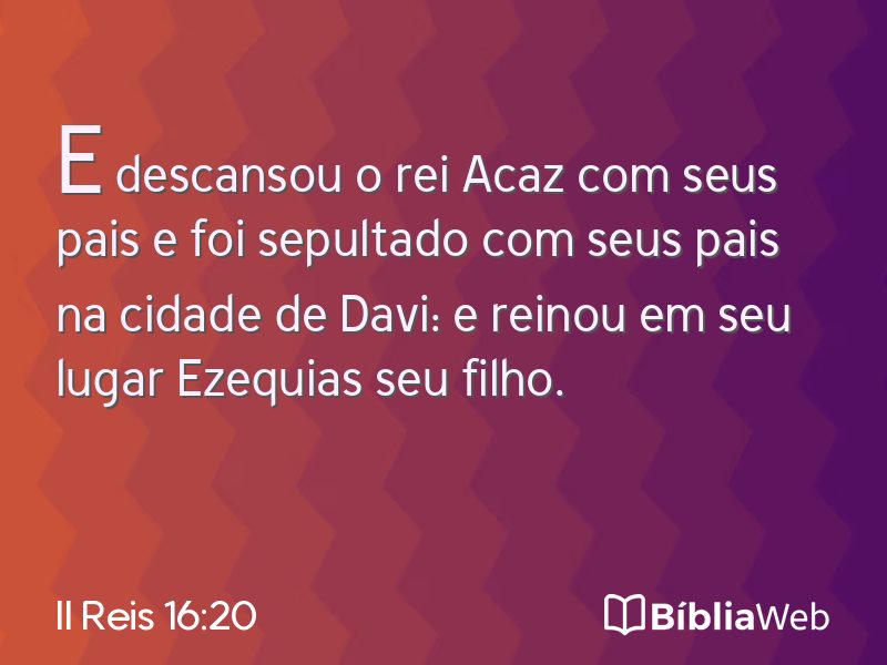 II Reis 16:20 em imagem para compartilhar