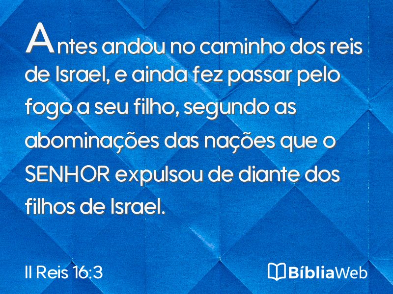 II Reis 16:3 em imagem para compartilhar