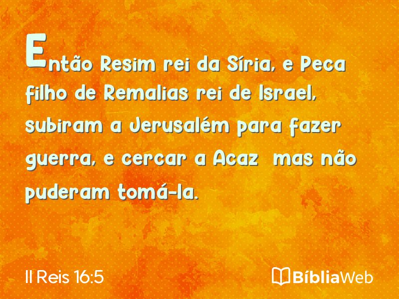 II Reis 16:5 em imagem para compartilhar