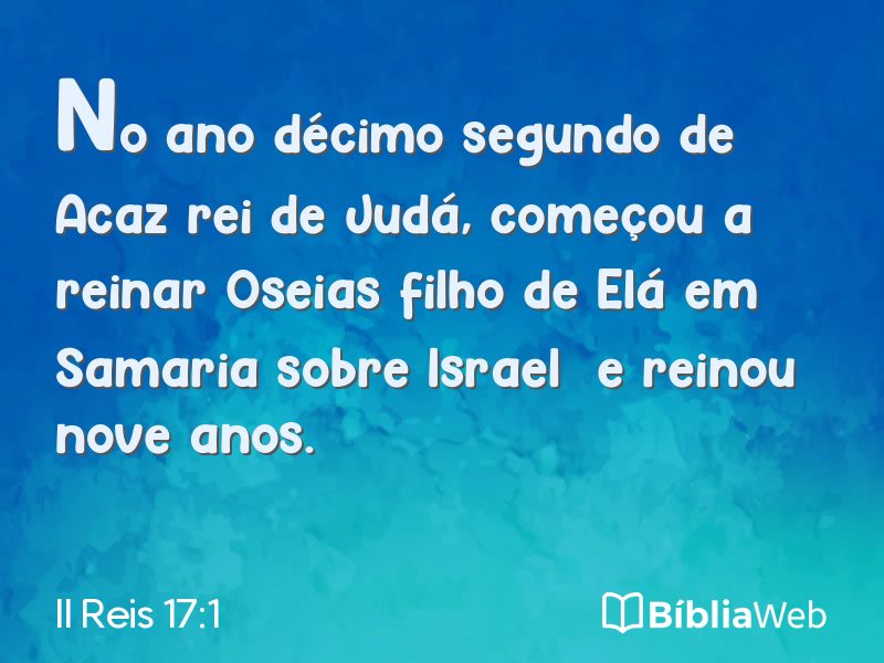 II Reis 17:1 em imagem para compartilhar