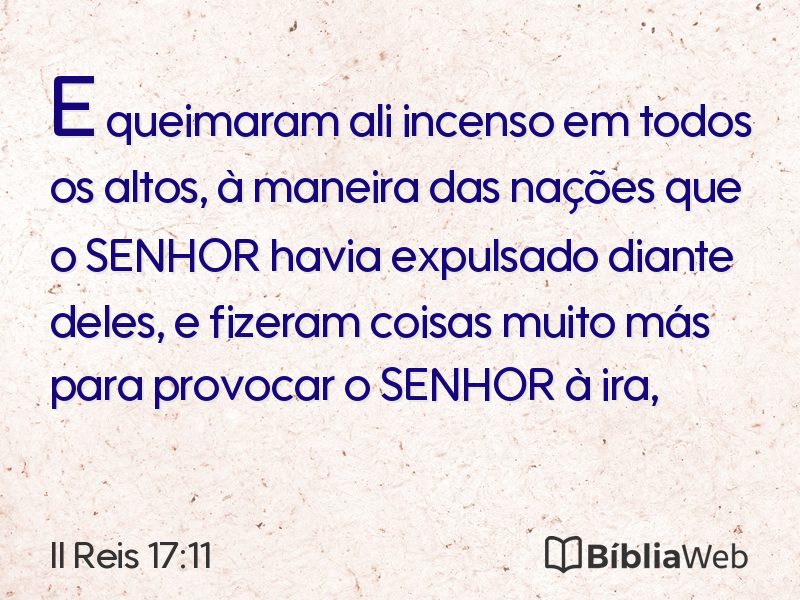 II Reis 17:11 em imagem para compartilhar