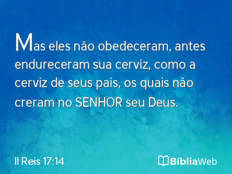 II Reis 17:14 em imagem para compartilhar