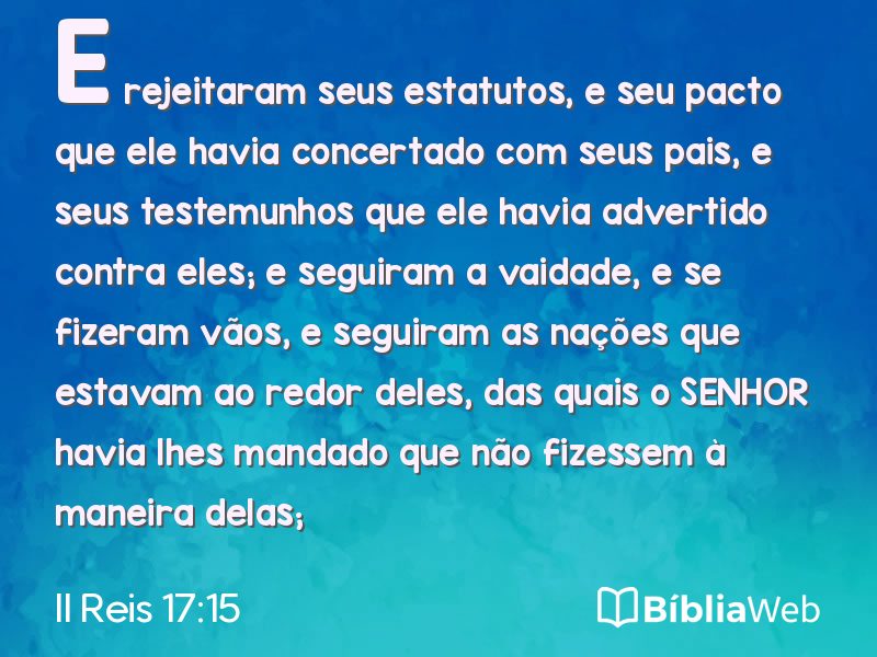 II Reis 17:15 em imagem para compartilhar