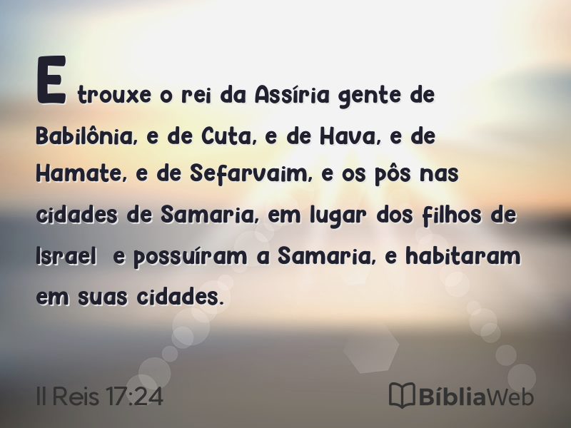 II Reis 17:24 em imagem para compartilhar
