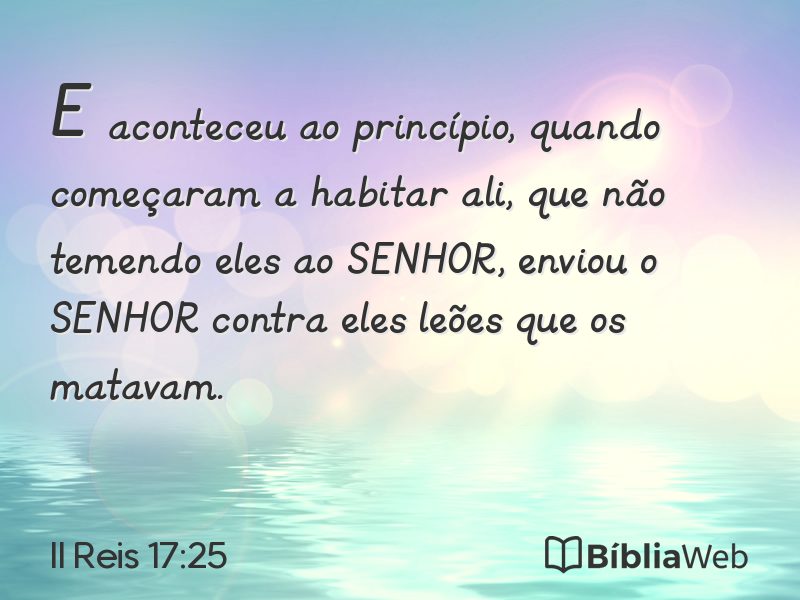 II Reis 17:25 em imagem para compartilhar