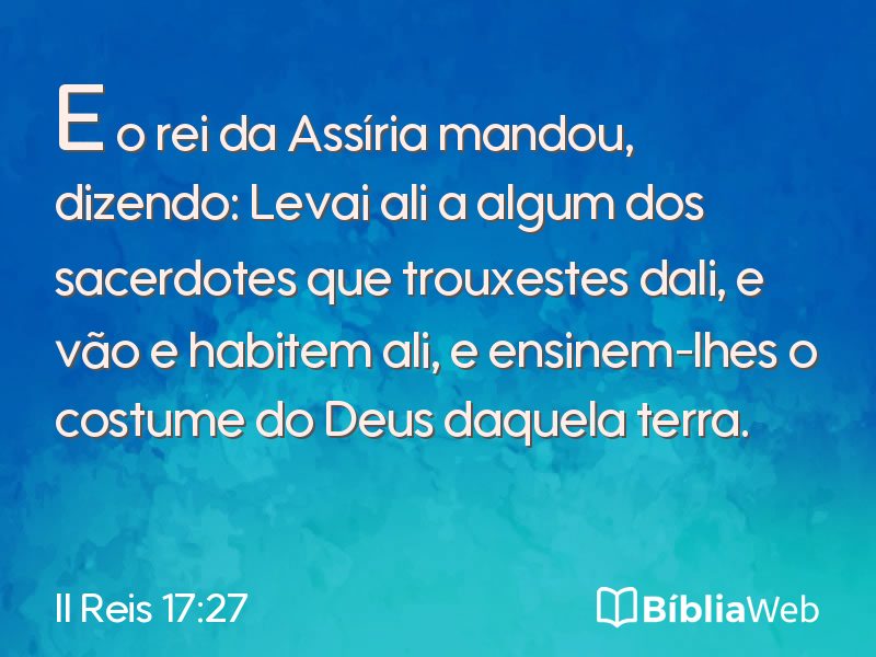 II Reis 17:27 em imagem para compartilhar