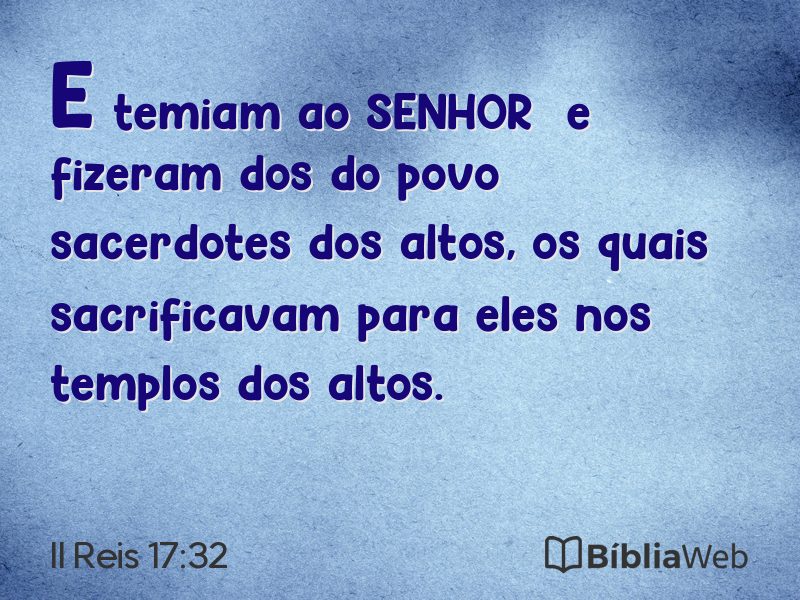II Reis 17:32 em imagem para compartilhar