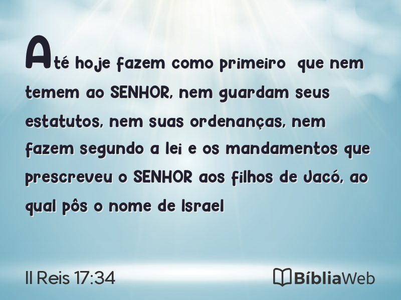 II Reis 17:34 em imagem para compartilhar