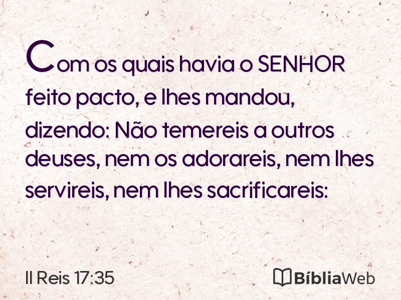 II Reis 17:35 em imagem para compartilhar