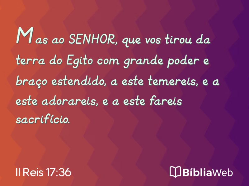 II Reis 17:36 em imagem para compartilhar
