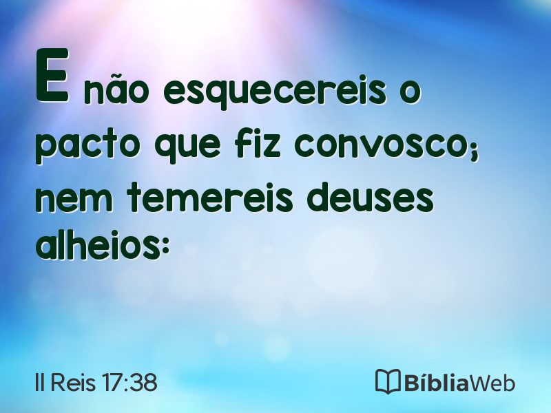II Reis 17:38 em imagem para compartilhar