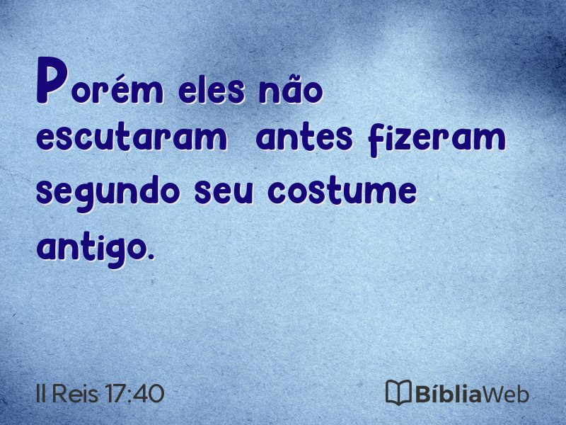 II Reis 17:40 em imagem para compartilhar