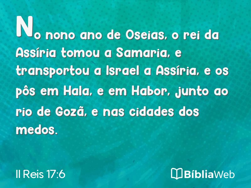 II Reis 17:6 em imagem para compartilhar