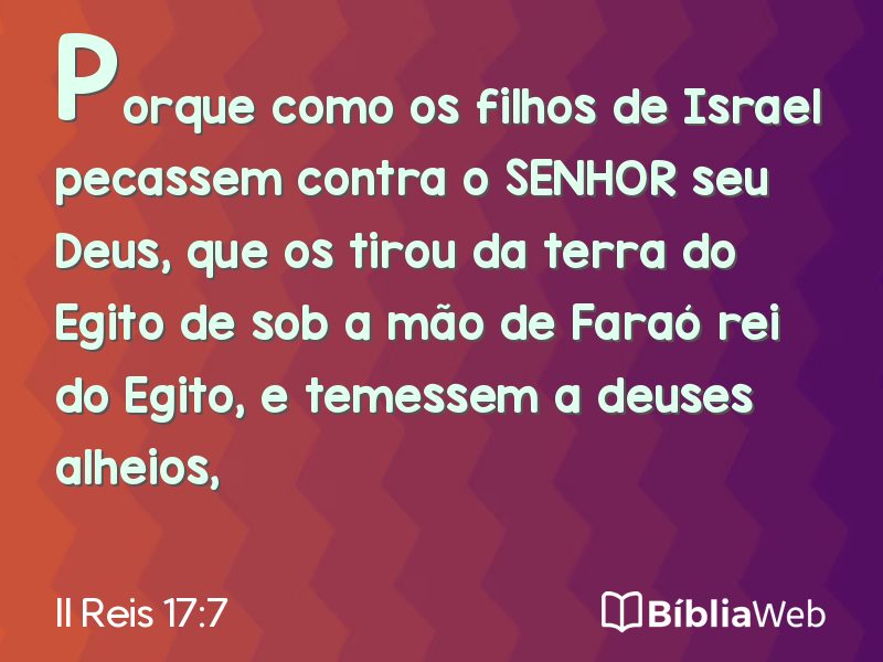 II Reis 17:7 em imagem para compartilhar