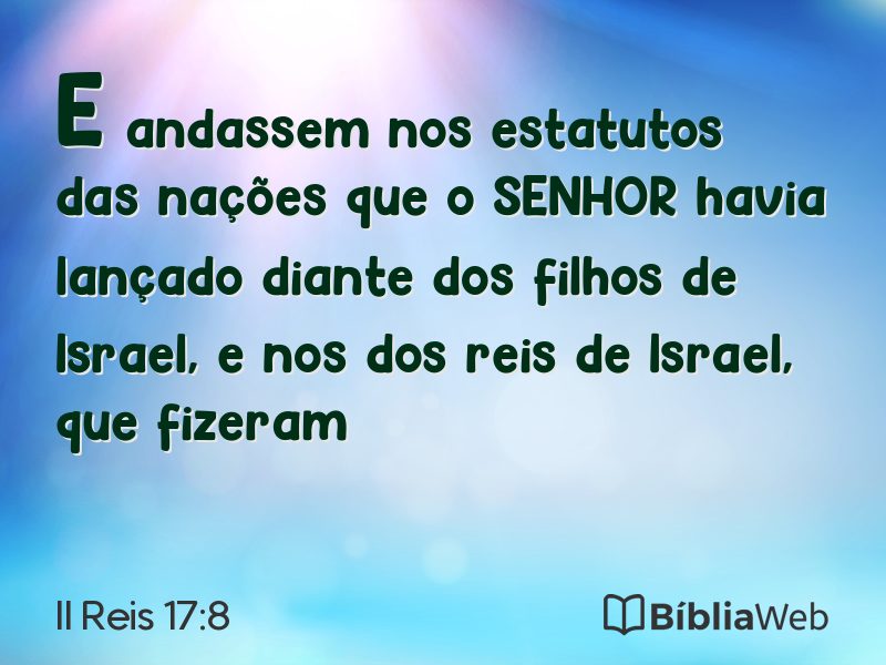 II Reis 17:8 em imagem para compartilhar