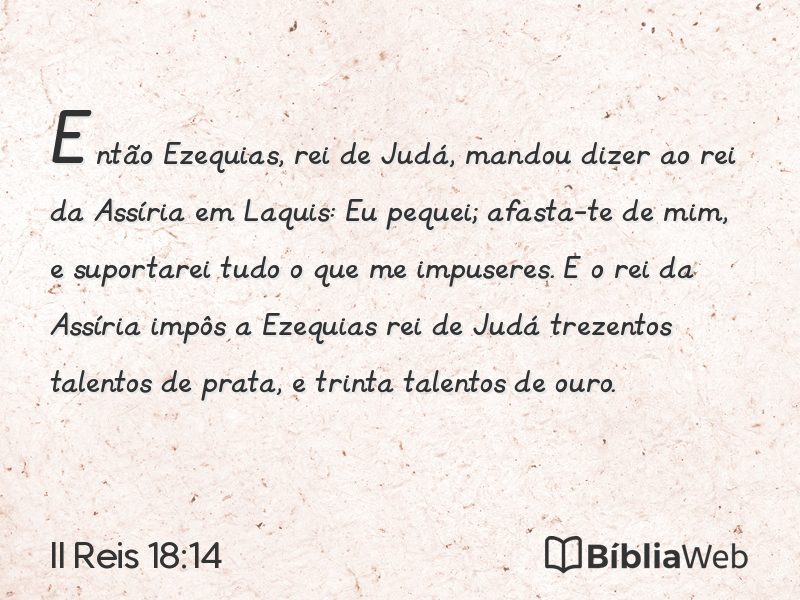 II Reis 18:14 em imagem para compartilhar