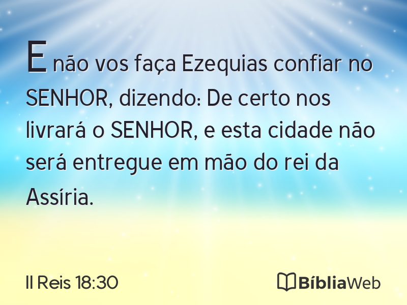 II Reis 18:30 em imagem para compartilhar