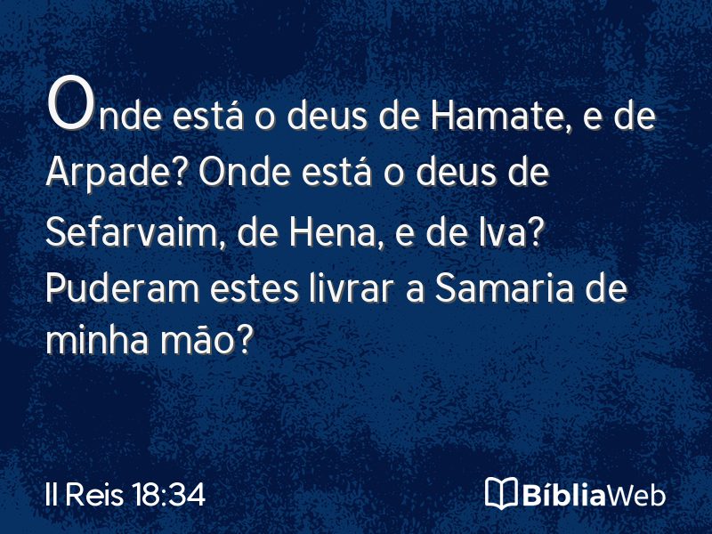 II Reis 18:34 em imagem para compartilhar