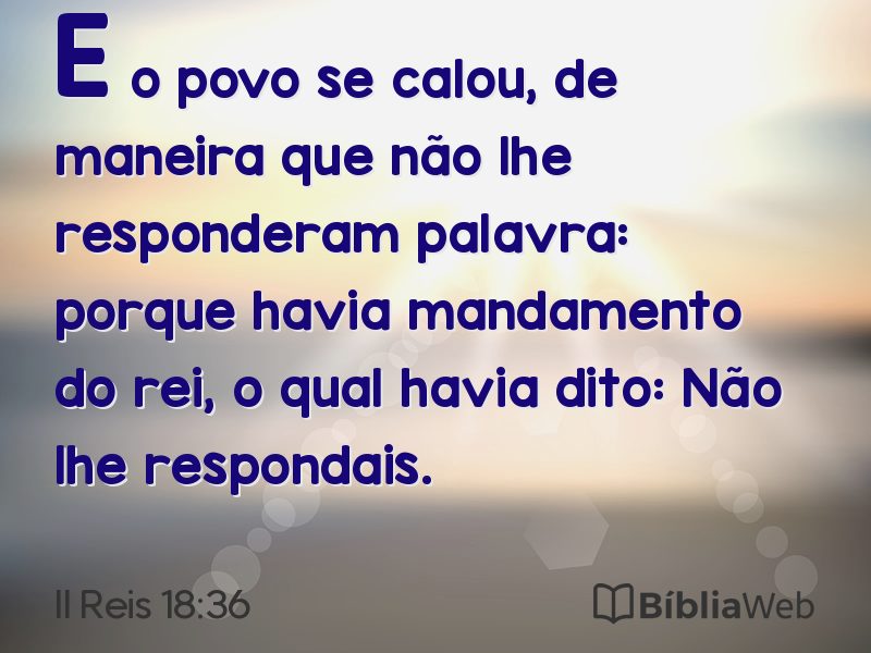 II Reis 18:36 em imagem para compartilhar