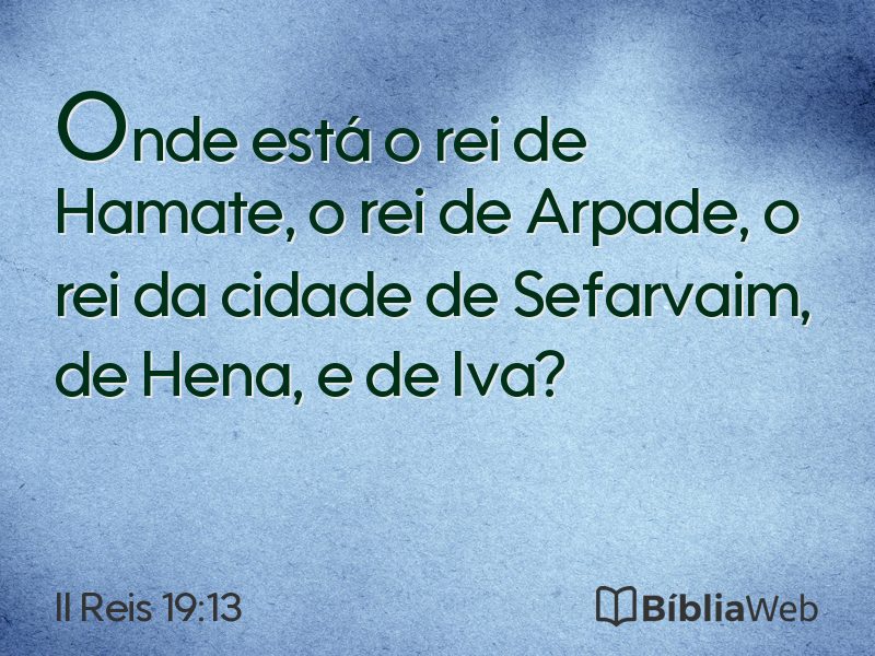 II Reis 19:13 em imagem para compartilhar