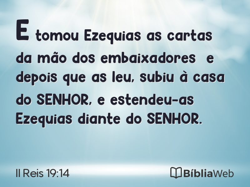 II Reis 19:14 em imagem para compartilhar