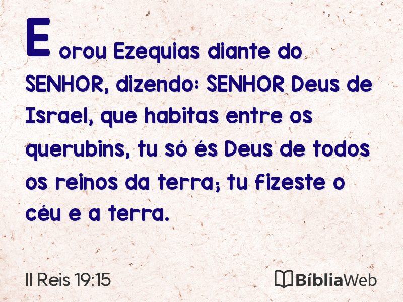 II Reis 19:15 em imagem para compartilhar