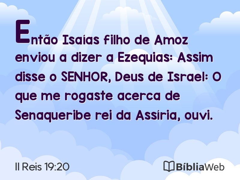 II Reis 19:20 em imagem para compartilhar