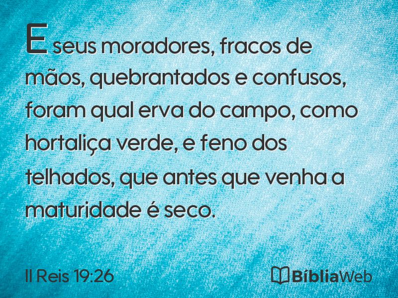 II Reis 19:26 em imagem para compartilhar
