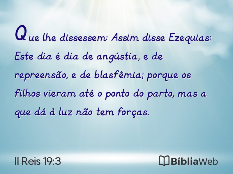 II Reis 19:3 em imagem para compartilhar